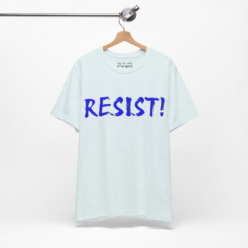 RESIST! T-SHIRT/HEATHER ICE BLUE