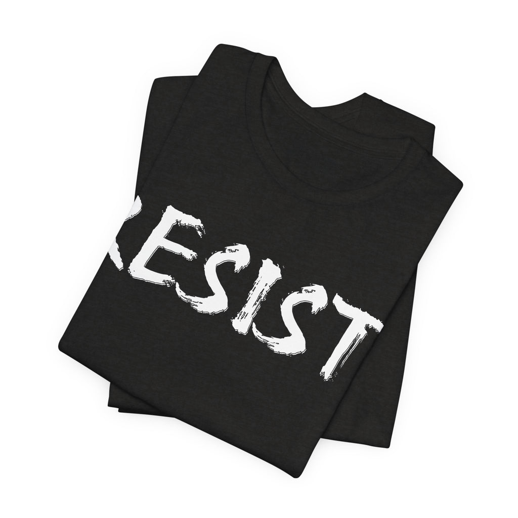 RESIST WHITE T-SHIRT/BLACK HEATHER