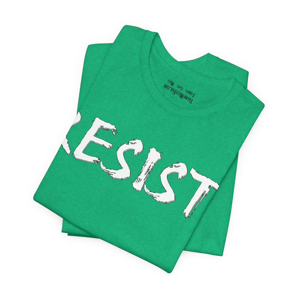 RESIST WHITE T-SHIRT/HEATHER KELLY