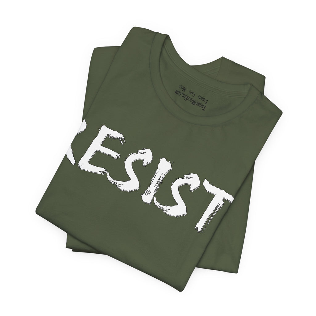 RESIST WHITE T-SHIRT/MILITARY GREEN