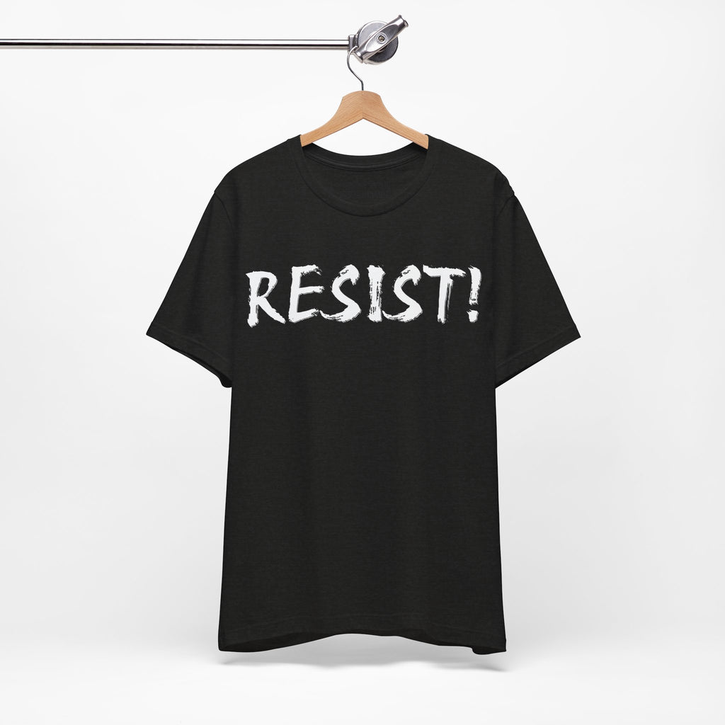 RESIST WHITE T-SHIRT/BLACK HEATHER