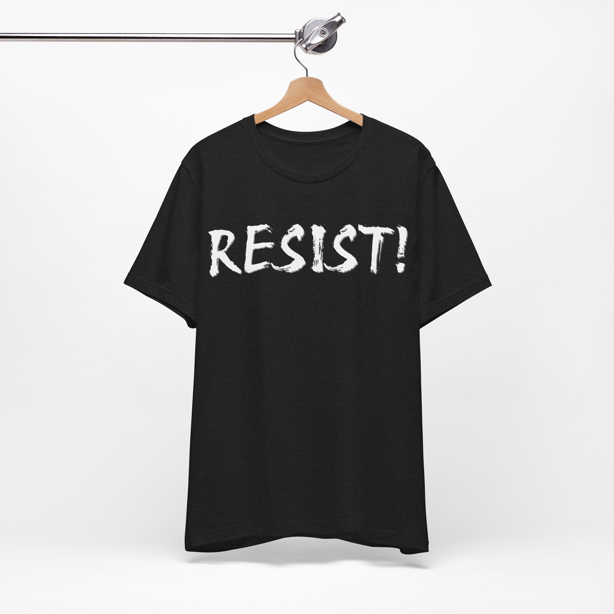 RESIST WHITE T-SHIRT/BLACK HEATHER