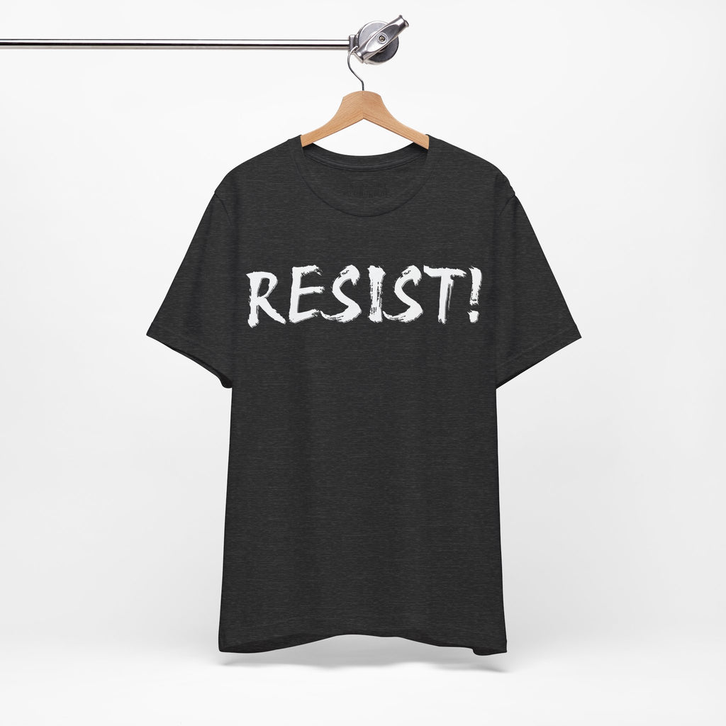 RESIST WHITE T-SHIRT/DARK GREY HEATHER
