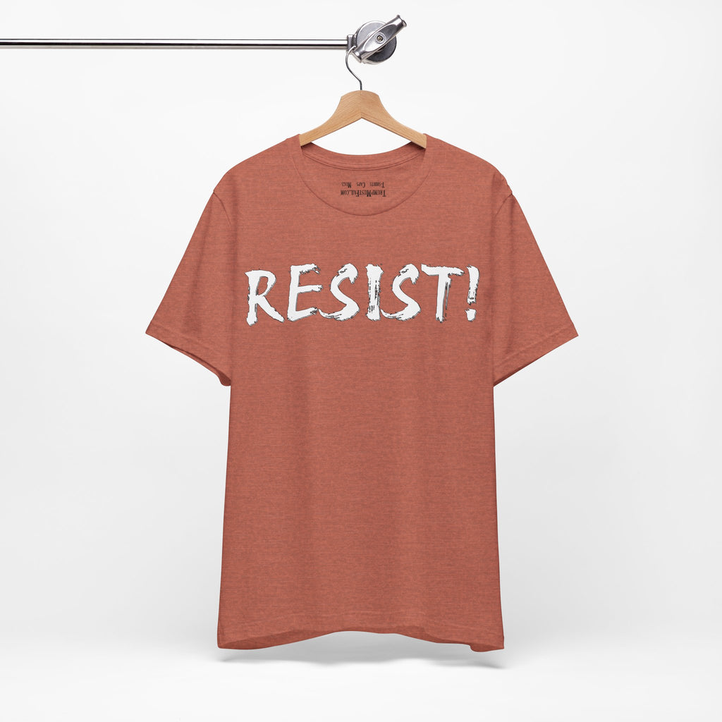 RESIST WHITE T-SHIRT/HEATHER CLAY