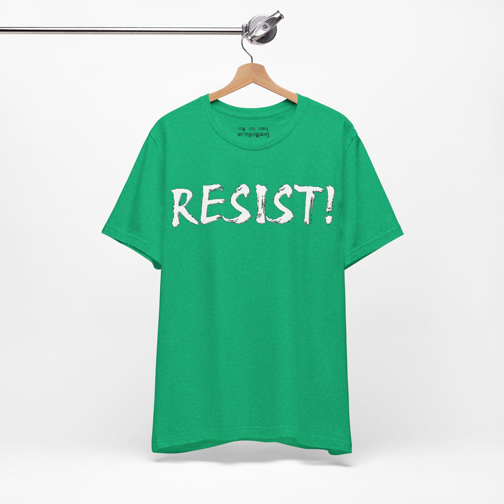 RESIST WHITE T-SHIRT/HEATHER KELLY