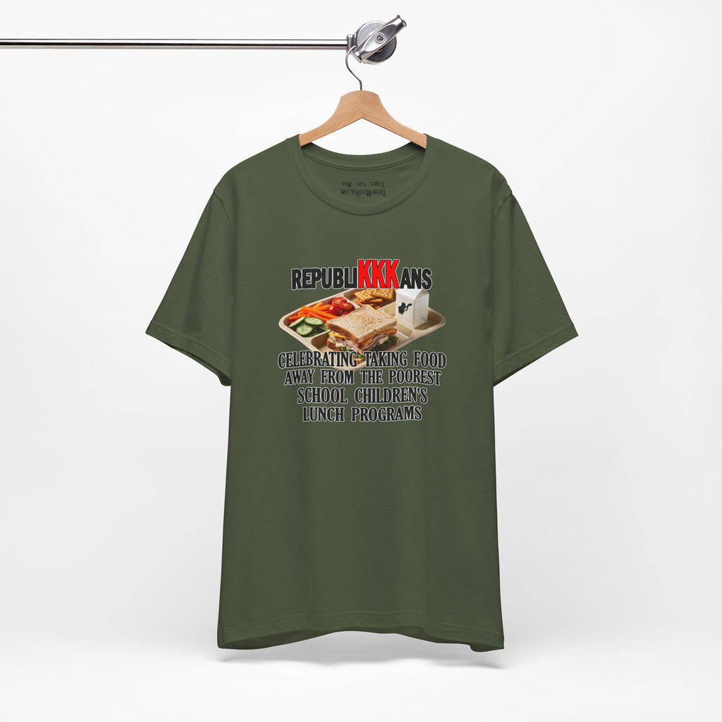 SCHOOL LUNCH T-SHIRT/MILITARY GREEN