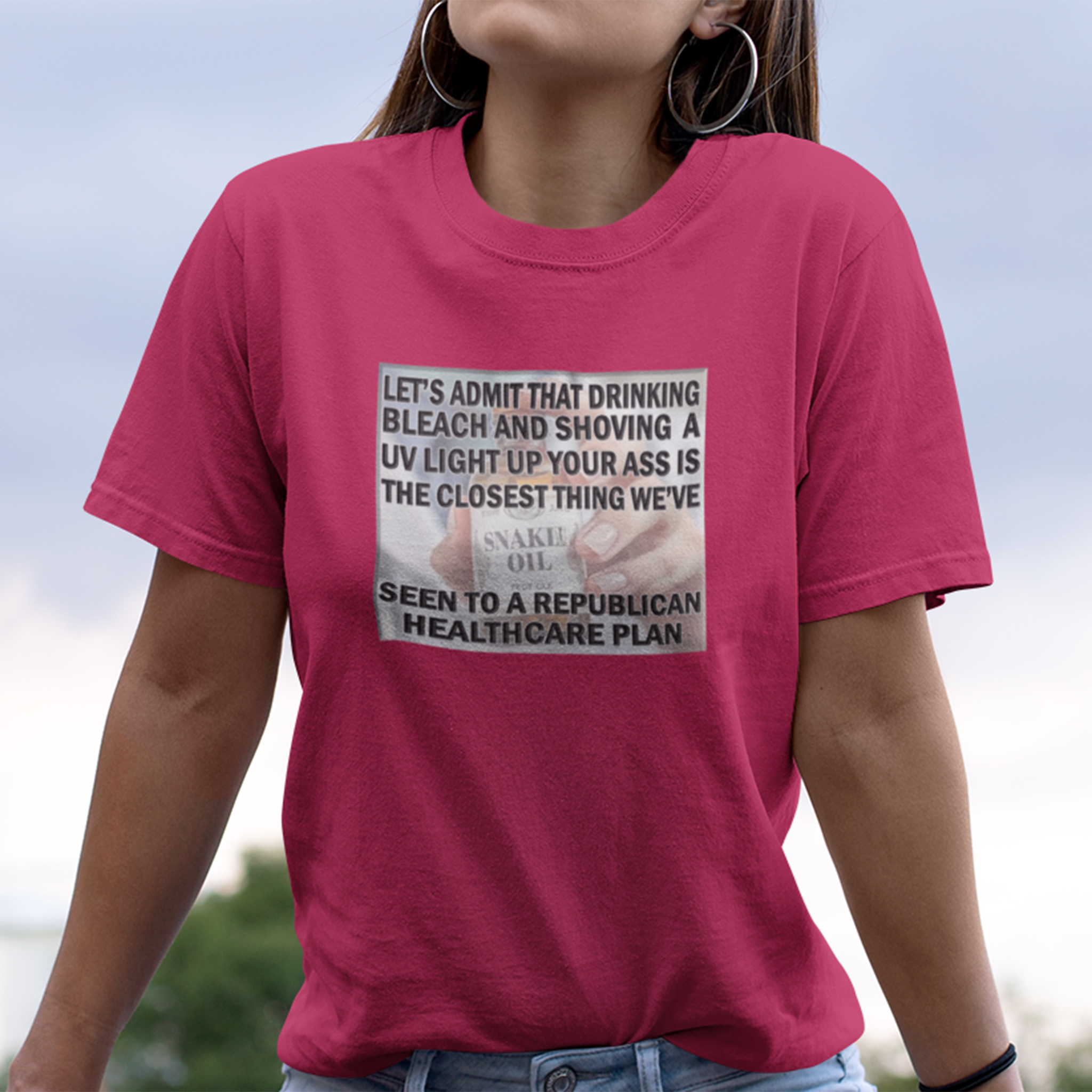 SNAKE OIL T-SHIRT/HEATHER RED