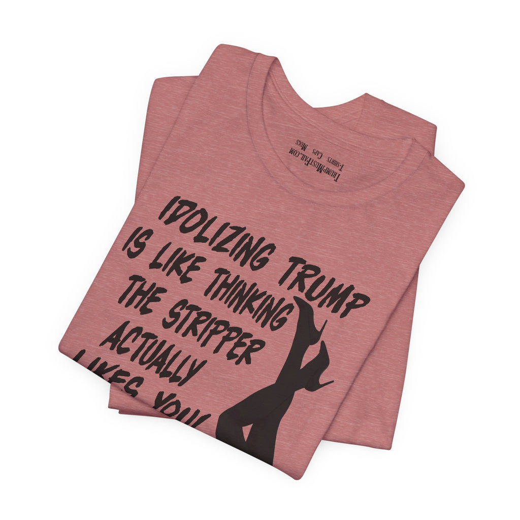 STRIPPER T-SHIRT/HEATHER MAUVE