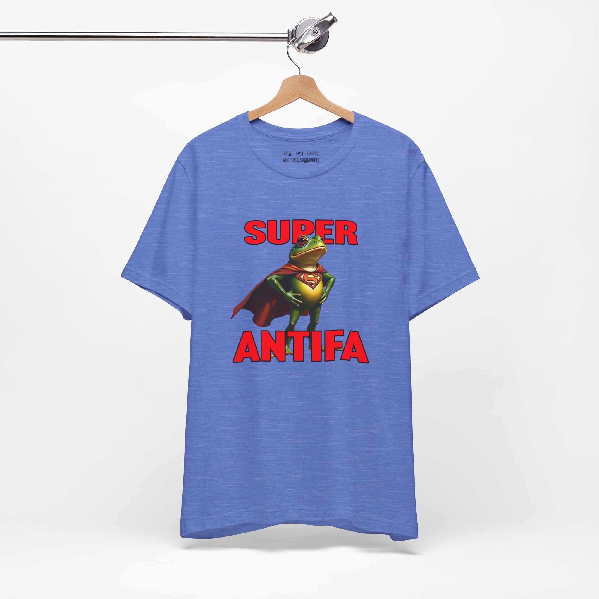 SUPER ANTIFA T-SHIRT/HEATHER COLUMBIA BLUE